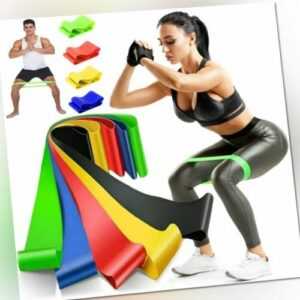 Fitness 5er Set Fitnessbänder Sport Widerstandsband Yoga  Gymnastikband Crossfit