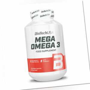 (201,56 EUR/kg) Biotech USA Mega Omega 3 90 Kapseln Essentielle Fette
