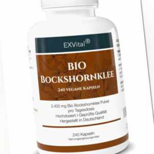 Bio Bockshornklee Pulver, 240 vegane Kapseln, 2400 mg Bio Bockshornklee pro Tag