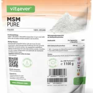 MSM 1100g / 1,1kg Pulver - 99,9% kristallines Methylsulfonylmethan  Mesh 40-80!