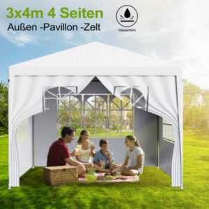 3x3/3x4/3x6M Pavillon Wasserdicht Gartenpavillon UV-Schutz Partyzelt Festzelt DE