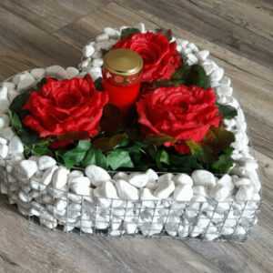 HERZ ROSEN GRABLATERNE GRABSCHMUCK GRABSCHALE GRABGESTECK BLUMENGESTECK GESTECK