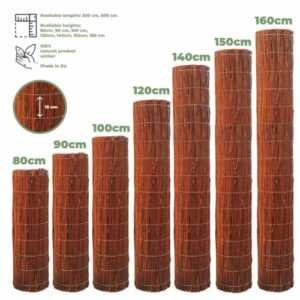 Weidenmatte Sichtschutz Zaun aus Holz | 80 - 120 cm Hoch & 300 - 500 cm Lang