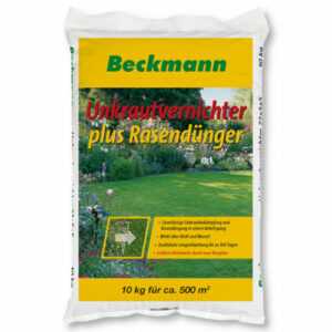 BECKMANN Unkrautvernichter plus Rasendünger 10 kg Langzeitwirkung NPK 22-5-5