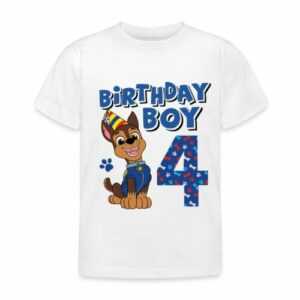 Paw Patrol 4 Jahre Alt Geschenk 4. Geburtstag Chase Kinder T-Shirt