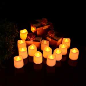 LED Kerzen Teelichter 24 Stück Flammenlose Kerzen Batteriebetriebene Party Deko