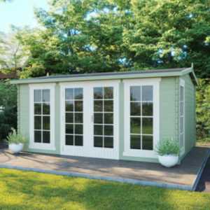 Gartenhaus Holzhaus Blockhaus Laube 4,5x3,5m 28mm