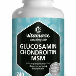 (105,22€/kg) Glucosamin + Chondroitin + MSM 240 Kapseln 2 Monatskur hochdosiert