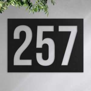 Metall Hausnummer - Türnummer mit Wunschtext - Rostfrei Stahl