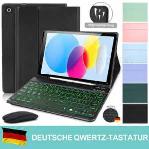 Bluetooth QWERTZ Tastatur Mit Maus Hülle Für iPad 7/8/9/10th Gen Air 4/5 Pro 11