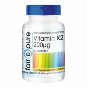 Vitamin K2 200 µg - 60 Tabletten - Menaquinon MK-7 - hochdosiert - fair & pure