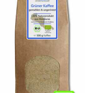 Grüner Kaffee Bio gemahlen - Rohkaffee Honduras 500g -Green Coffee