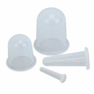4x Gesichts-Schröpfen Set Silikon Transparente Vakuum-Saug-Massage-Tassen 1SP