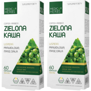 Grüner Kaffee Extrakt 50% Chlorogensäure 550mg Medica Herbs 120 Kapseln