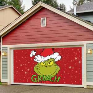 Weihnachten Grinch Garagentor Dekoration Hintergrund Weihnachtsfeier Banner Cove