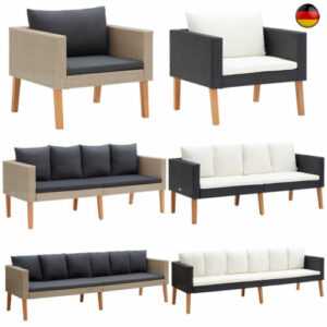 Gartensofa 1/2/3-Sitzer Poly Rattan Sitzgruppe Lounge Sofa /Couch Gartenmöbel