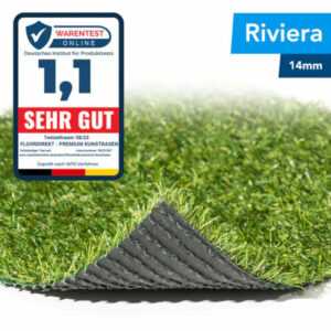 Kunstrasen Riviera 14 mm Rasenteppich Fertigrasen Balkon Garten Meterware Rasen