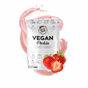 Vegan Protein Pulver 1KG Eiweiß Shake Erdbeere Made in Germany