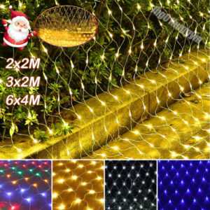 LED Lichternetz Außen 2x2m 3x2m 6x4m Weihnachten Lichtervorhang Lichterkette DE