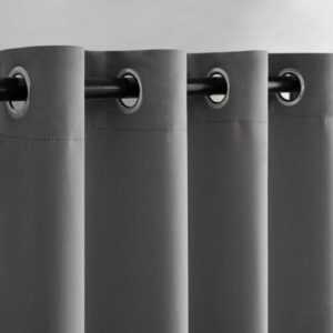 MIULEE Vorhänge Grau Blickdicht mit Ösen, Grau 140X160 cm