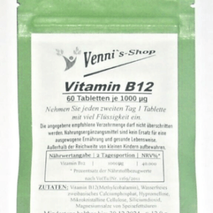 VITAMIN B12 1000 µg  Methylcobalamin 60 Tabletten hochdosiert vegan