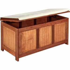 STILISTA® Gartentruhe Sitzbank Gartenbox Auflagenbox Holztruhe aus Hartholz