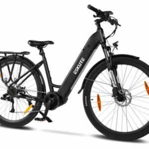 City E-Bike ESKUTE Elektrofahrrad E-Fahrrad mit Pedelec Mittelmotor Schwarz