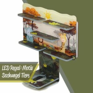 LED Regal Acryl Zubehör für Tonie-Figuren und Toniebox Motiv Dschungel Tiere