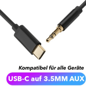 USB C Aux Kabel in Audio USB C Adapter Klinke 3,5mm für Samsung, Huawei Sterio