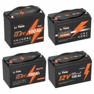 LiTime 12V 100Ah LiFePO4 Lihium Battery Series 100A BMS for Wohnmobil Solar Boot