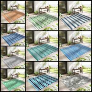 Wetterfester TaraCarpet Outdoor-Teppich S.Monica Balkon,Garten,Terrasse,Camping