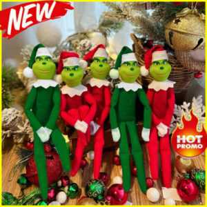 32cm Grinch Auf Regal Plüsch Puppe Spielzeug Ornamente Weihnachtsbaum Dekor DIY