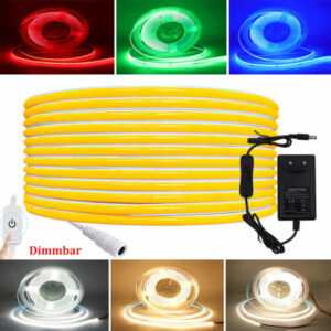 12V COB LED Streifen Stripe Leiste Band Lichterkette Dimmbar Keine Lichtpunkt DE