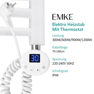 Badheizkörper Elektro Heizstab 300W-1200W Heizpatrone  Mit Temperaturregelung