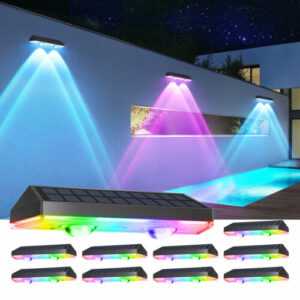2-20X LED Solarleuchten Zaunleuchte Wandlampen Gartenleuchte Außen Treppen Lampe