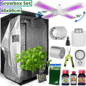 Growbox Komplettset LED 60x60x140cm Gewächshaus Growtent Zuchtzelt Pflanzenzelt
