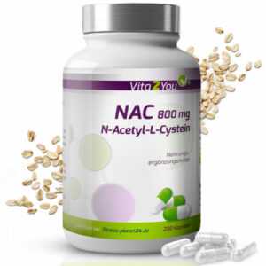 Vita2You NAC 800mg - 200 Kapseln - N-Acetyl-L-Cystein - Hochdosiert