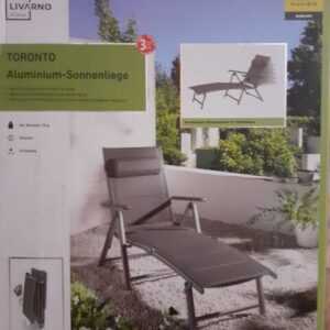 Livarno Home Alu-Liege Toronto, mit Armlehne, gepolstert, anthrazit Sonnenliege