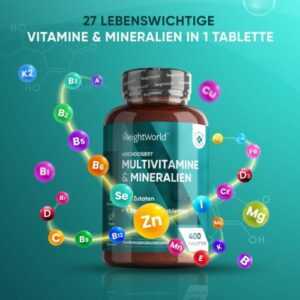 Multivitamin Tabletten - 365 Vegane Stück Mit 25 Vitamine & Mineralien - A-Z - I