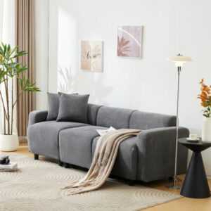 3 Sitzer Sofa Gästesofa Modern Couch Couchgarnitur grau Wohnzimmer Schlafsofa