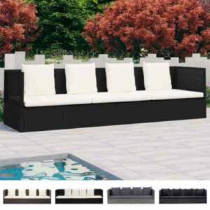 Outdoor Lounge Bett Poly Rattan Sonnenliege Gartenbank Sofa VieleFarben vidaXL