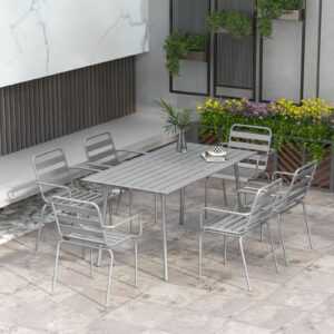 Outsunny Sitzgruppe Gartenmöbel-Set Sitzgarnitur mit 1 Esstisch Stühlen