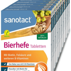 Sanotact Bierhefe Tabletten 10X400 Stk., Natürliche Bierhefe Vegan, Biotin