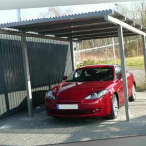 Carport 3x5 m | AluWell | KOMPLETTSET aus Aluminium mit Alu-Wellplatten 76/18