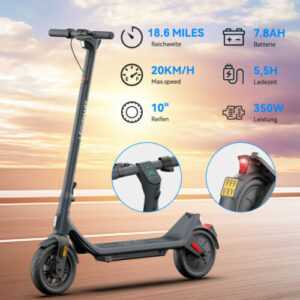 10 Zoll E-Scooter mit Straßenzulassung Erwachsene Elektroroller 30km Reichweite