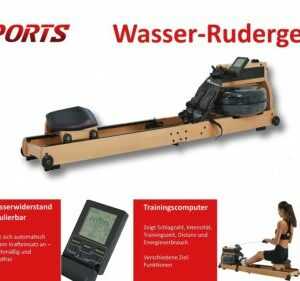 Wasser Rudergerät Rudermaschine Smart Massivholz Heimtraining App Klappbar Buche
