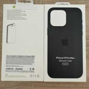 Silikon Case Hülle MagSafe für Apple iPhone 15 Pro Max Schwarz Neu OVP
