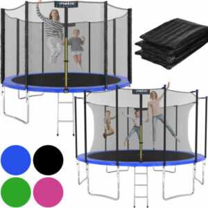 KINETIC SPORTS Trampolin Outdoor Ø 183/244/305/366/490 cm TÜV Komplett-Set