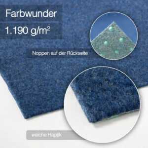 Kunstrasen Rasenteppich 1190g/m² | Farbwunder Pro | Kunstrasenteppich | Blau