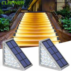2x Solar Treppe Lampe LED Treppenlicht Treppenbeleuchtung Treppenleuchte Stufen